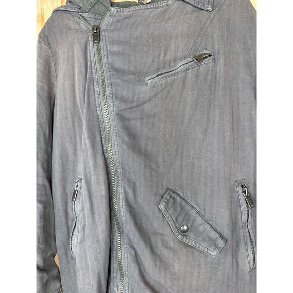 Free People Grunge Gray Double Layer 2-Fer Jacket Coat Snap Zip Pockets Size XS - Picture 6 of 11